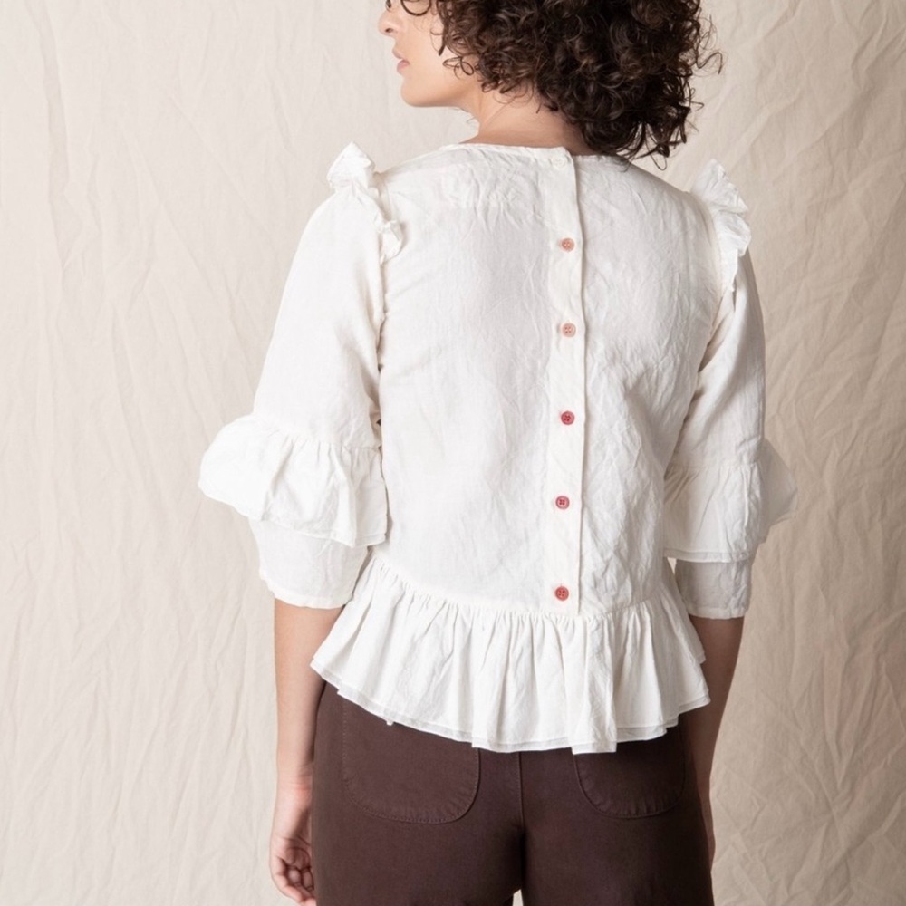 STORY MFG Amla top in peach/pink corduroy - Picture 5 of 13